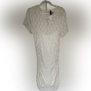 H&M DIVIDED WHITE LACEY SEXY MAXI DRESS NWT MEDIUM